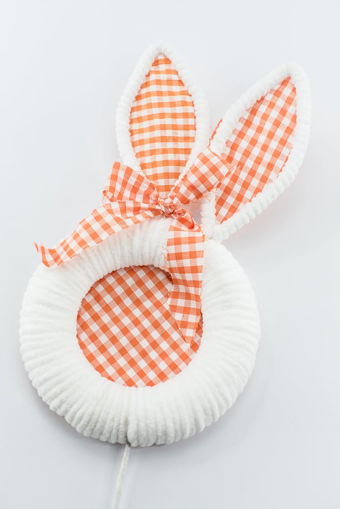 Orange Gingham Easter Bunny Head Stem - 25" - Greenery Market65601-OR