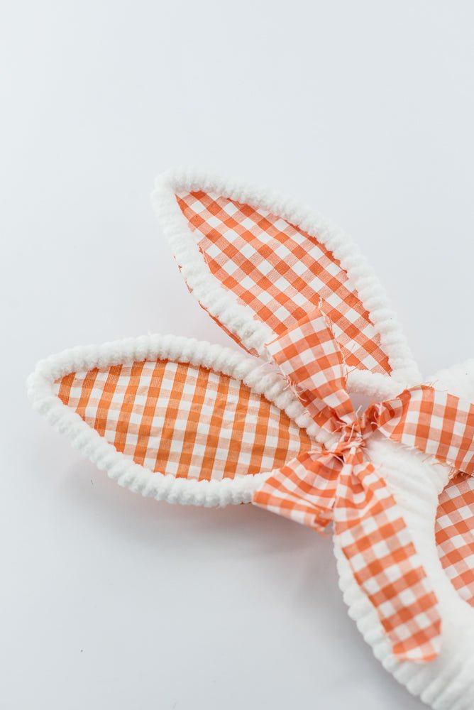 Orange Gingham Easter Bunny Head Stem - 25" - Greenery Market65601-OR