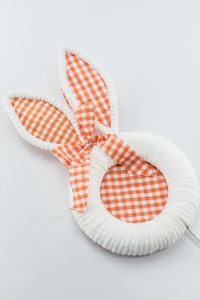 Orange Gingham Easter Bunny Head Stem - 25" - Greenery Market65601-OR
