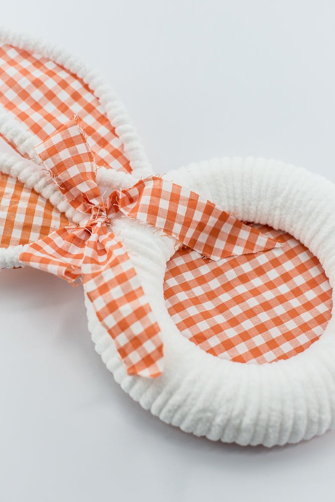 Orange Gingham Easter Bunny Head Stem - 25" - Greenery Market65601-OR