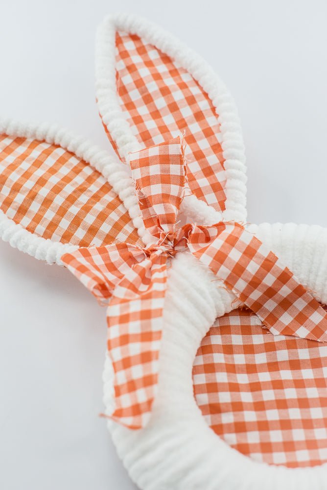 Orange Gingham Easter Bunny Head Stem - 25" - Greenery Market65601-OR