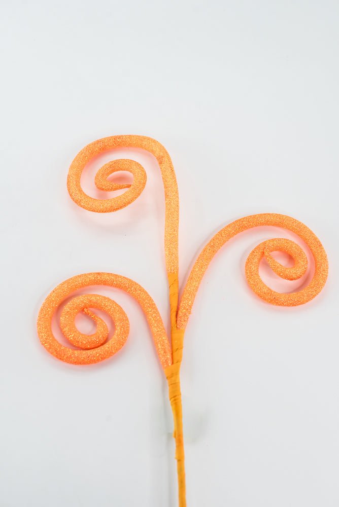 Orange Glitter Tube Curly Pick - 18" - Greenery Market63882OR