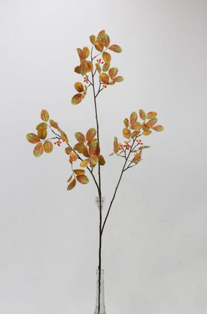 Orange & Green Myrtle Leaf With Berries Spray - 44" - Greenery MarketFL7071OOG