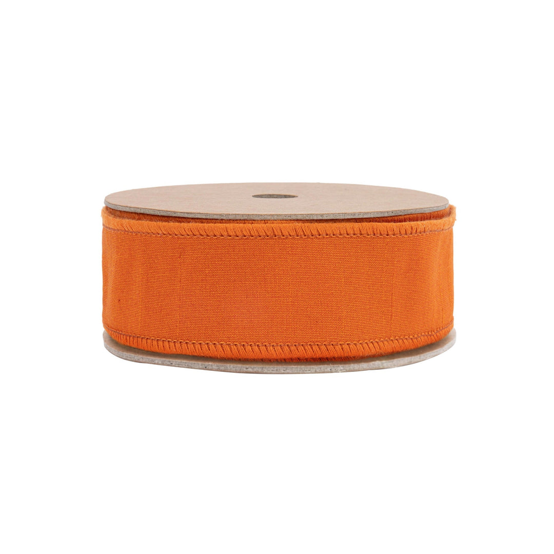 Orange & Hot Pink Double Fused Dupioni Wired Ribbon - 1.5" - Greenery MarketWired Ribbon9105W-750-38E