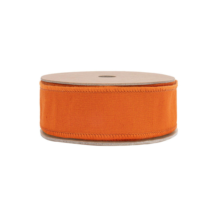 Orange & Hot Pink Double Fused Dupioni Wired Ribbon - 1.5" - Greenery MarketWired Ribbon9105W-750-38E