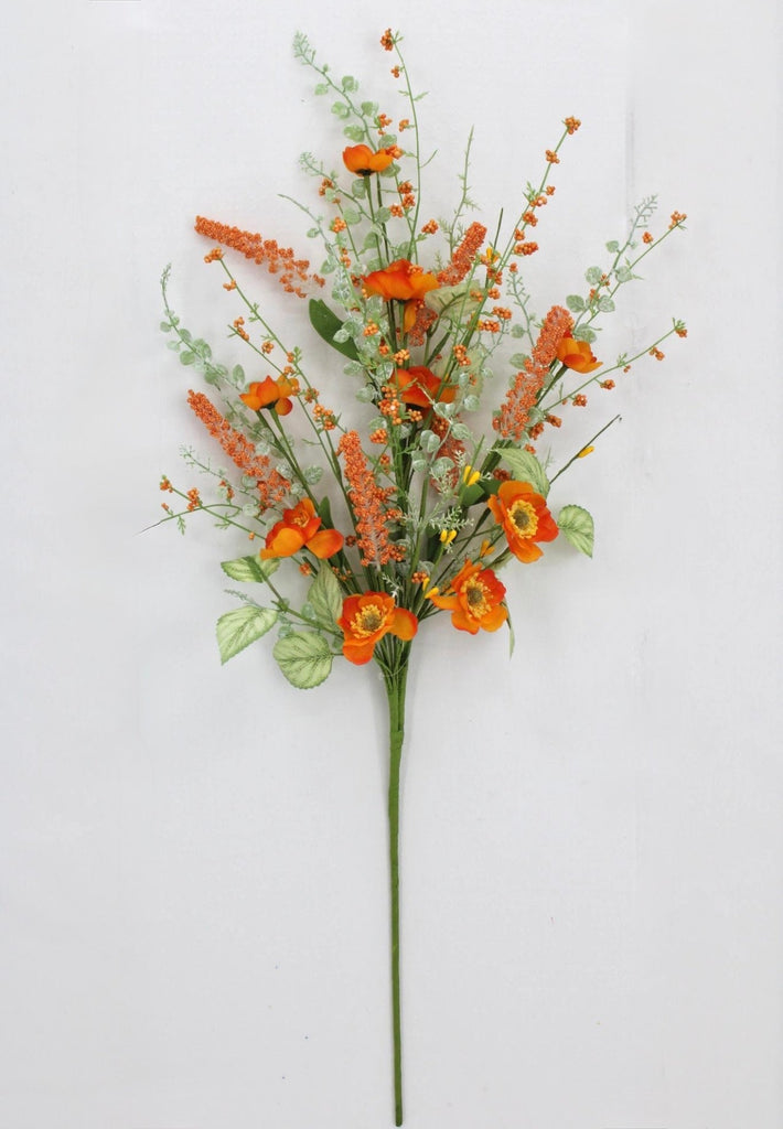 Orange Mixed Meadow Flowers Spray - 30.5
