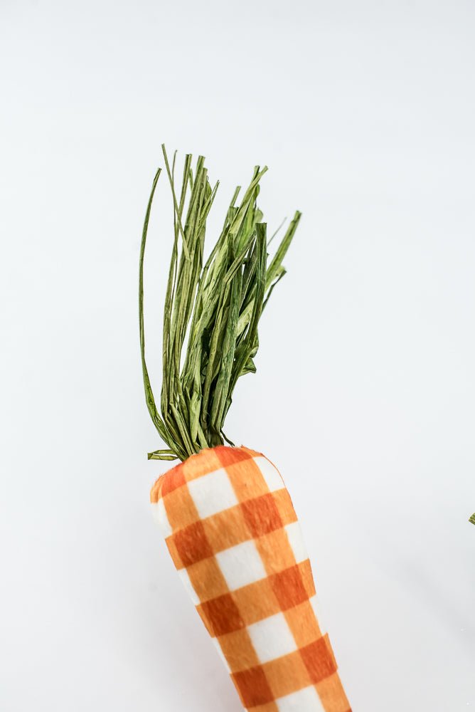 Orange plaid carrots spray - Greenery MarketPicks63441OR