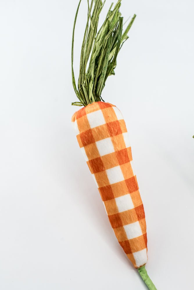 Orange plaid carrots spray - Greenery MarketPicks63441OR