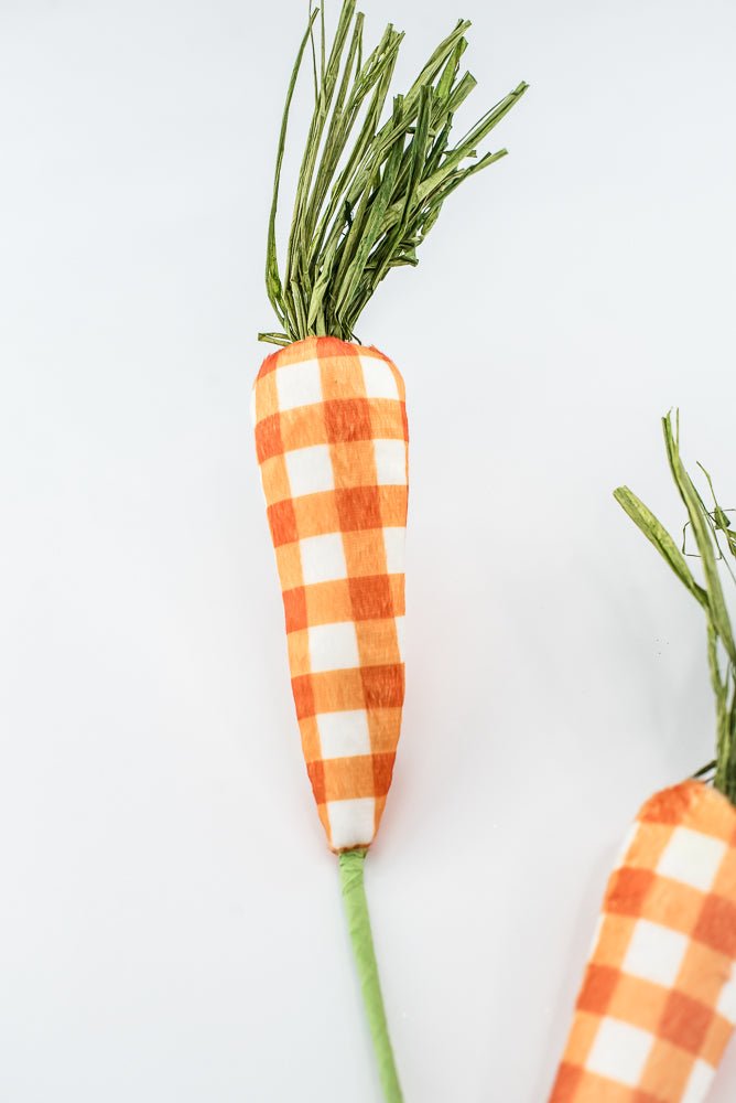 Orange plaid carrots spray - Greenery MarketPicks63441OR