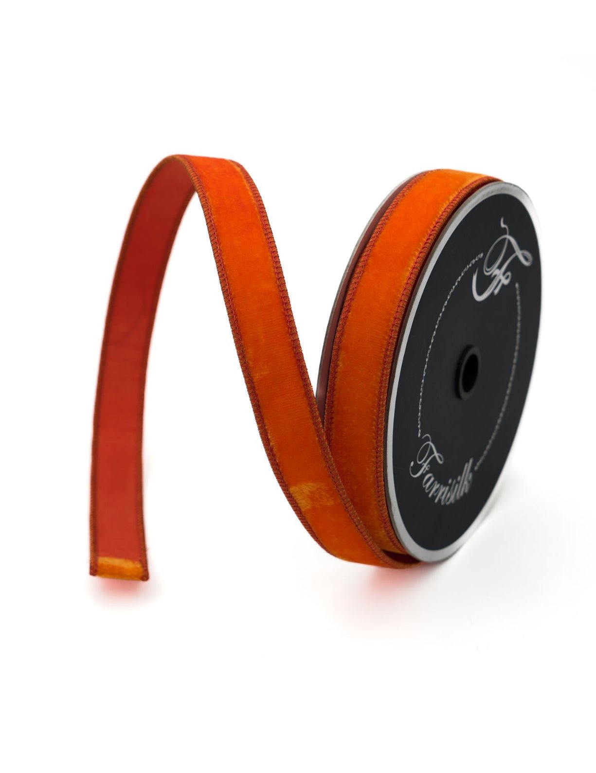 Orange plush velvet luster 1” farrisilk wired ribbon - Greenery MarketRibbons & TrimRV001-52