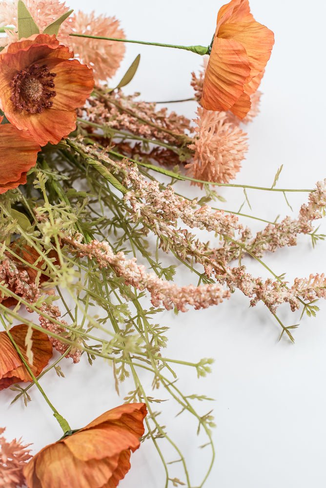 Orange Poppy Cattail Mixed Bush - Greenery Market40375-OR