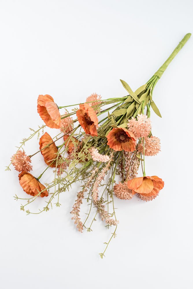 Orange Poppy Cattail Mixed Bush - Greenery Market40375-OR