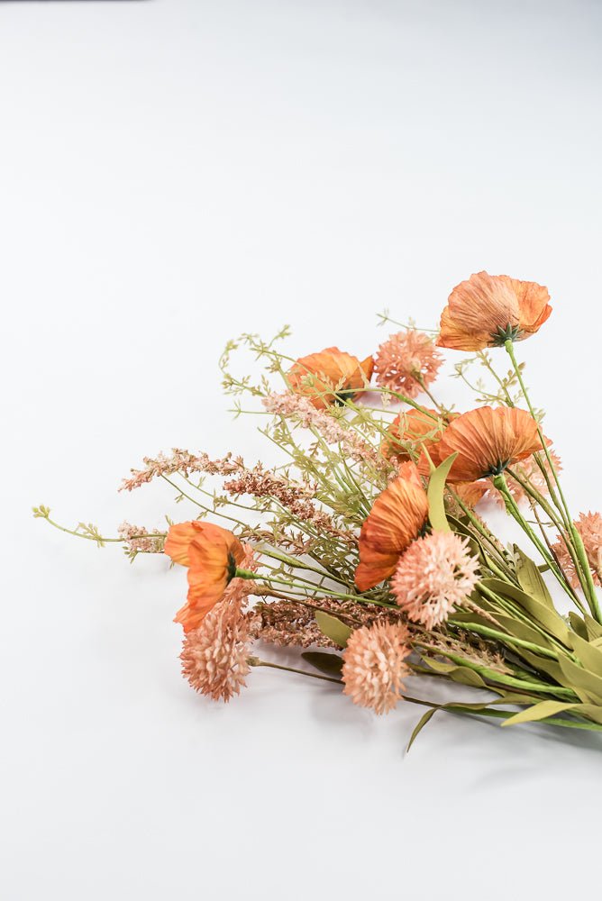 Orange Poppy Cattail Mixed Bush - Greenery Market40375-OR