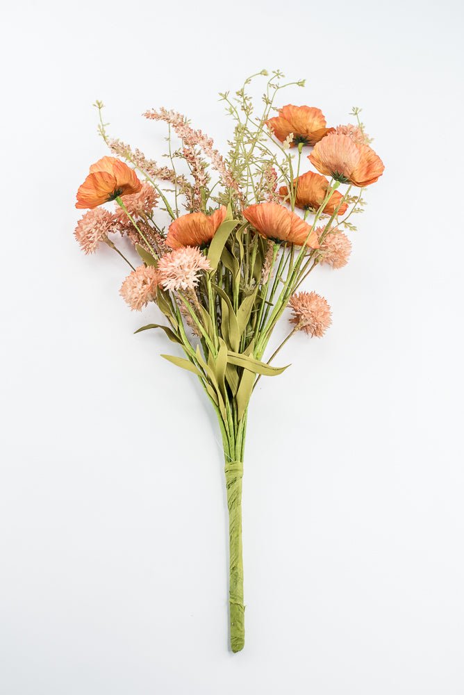 Orange Poppy Cattail Mixed Bush - Greenery Market40375-OR