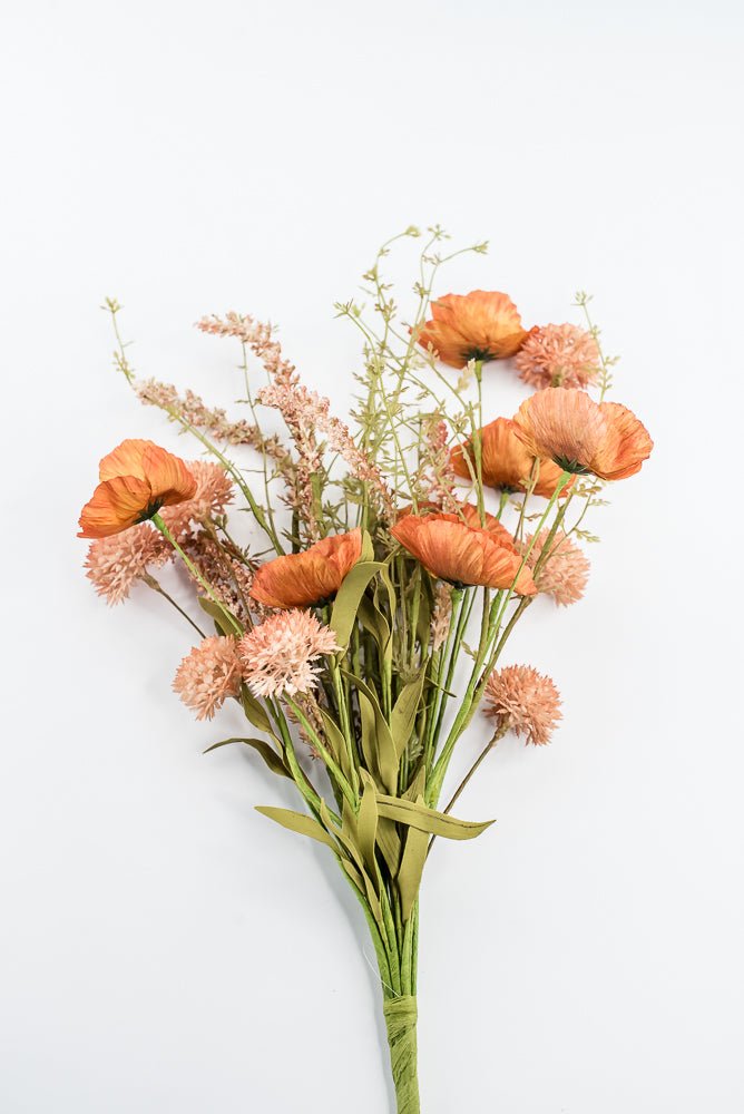 Orange Poppy Cattail Mixed Bush - Greenery Market40375-OR