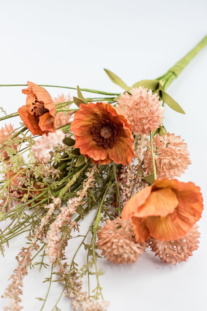 Orange Poppy Cattail Mixed Bush - Greenery Market40375-OR