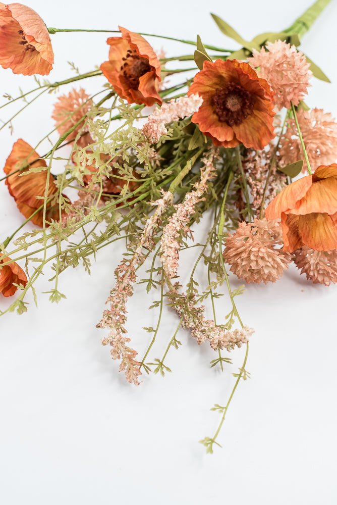 Orange Poppy Cattail Mixed Bush - Greenery Market40375-OR