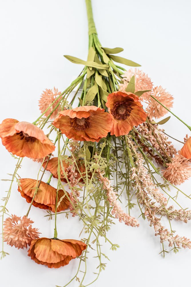 Orange Poppy Cattail Mixed Bush - Greenery Market40375-OR