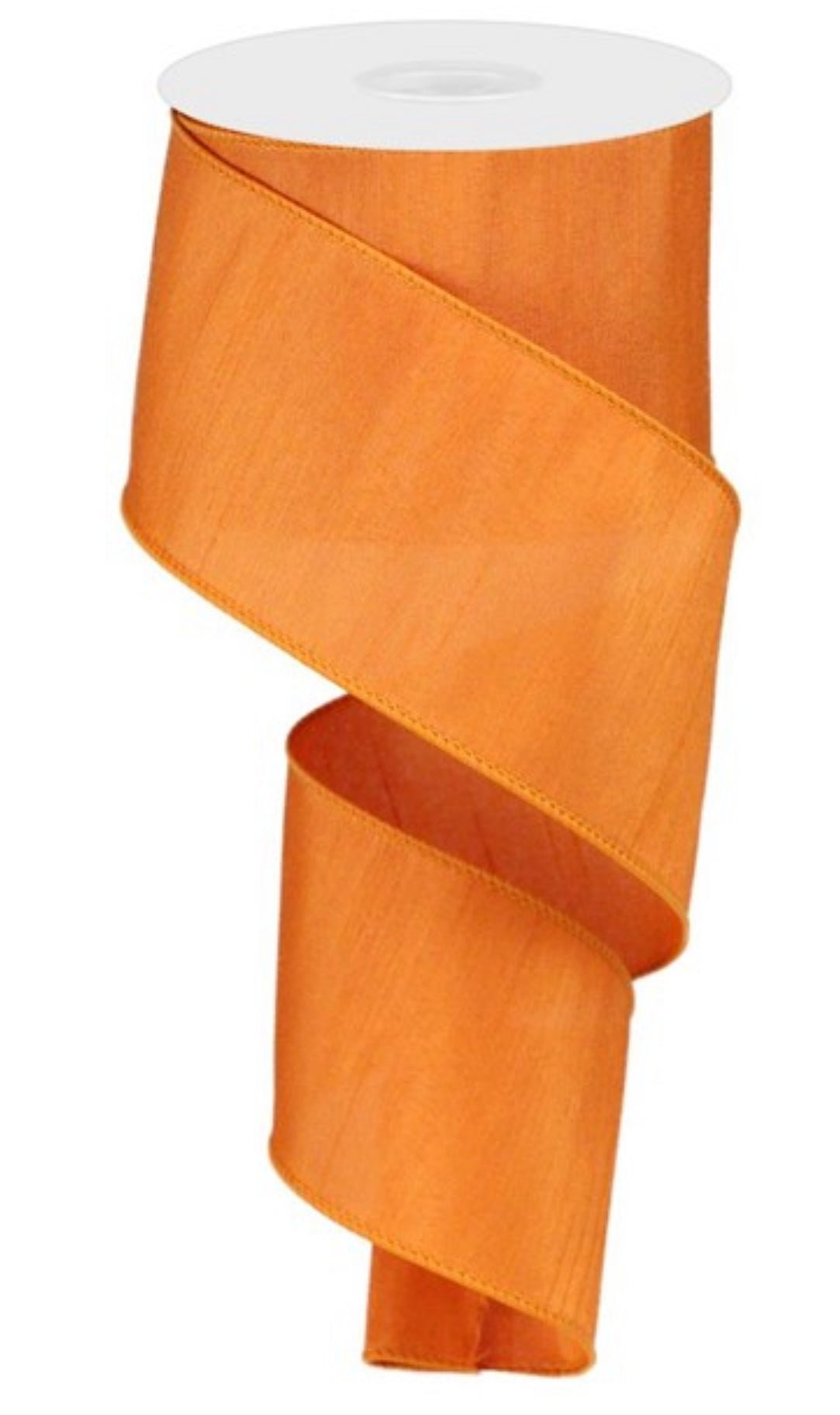 Orange Pumpkin colored faux dupioni 2.5” wired ribbon - Greenery MarketWired ribbonRD1102C1