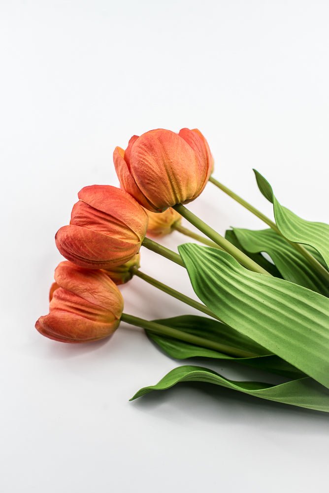 Orange, real touch, artificial tulip bundle - Greenery Market3876-FLOG