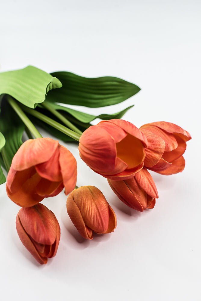 Orange, real touch, artificial tulip bundle - Greenery Market3876-FLOG