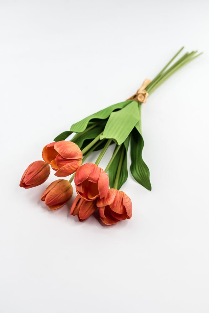 Orange, real touch, artificial tulip bundle - Greenery Market3876-FLOG