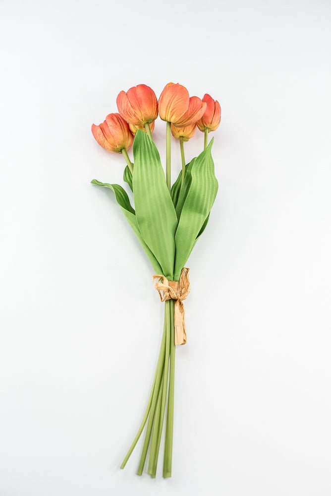 Orange, real touch, artificial tulip bundle - Greenery Market3876-FLOG