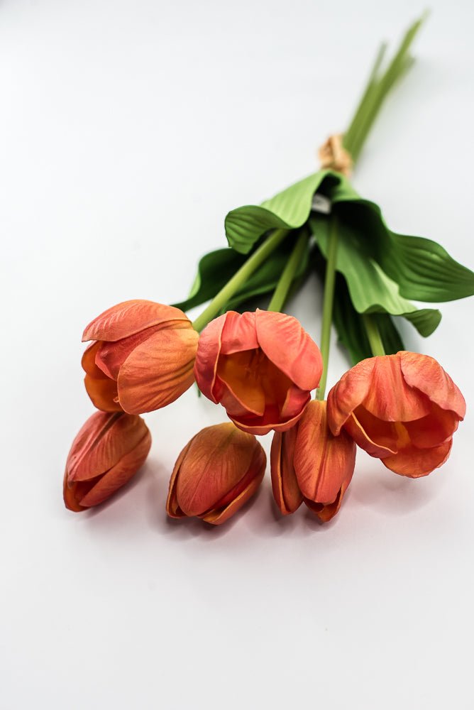 Orange, real touch, artificial tulip bundle - Greenery Market3876-FLOG