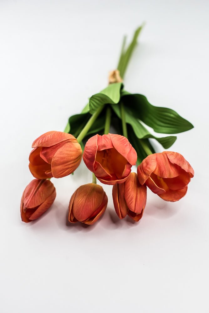 Orange, real touch, artificial tulip bundle - Greenery Market3876-FLOG