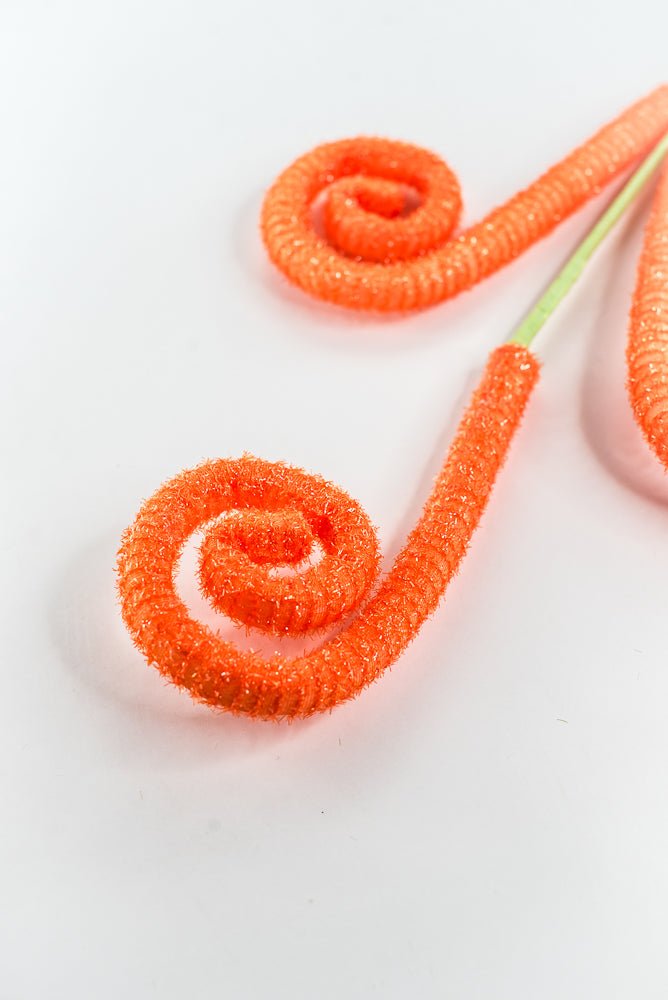 Orange Shimmer Spiral Curly Spray - 28" - Greenery Market63636OR