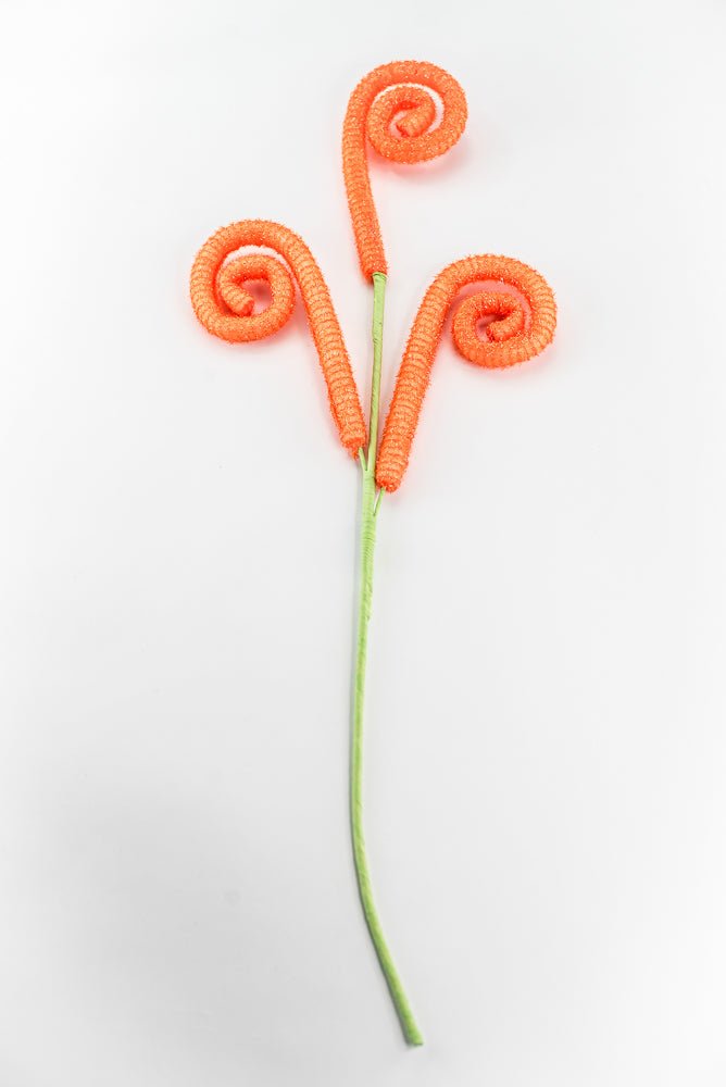 Orange Shimmer Spiral Curly Spray - 28" - Greenery Market63636OR