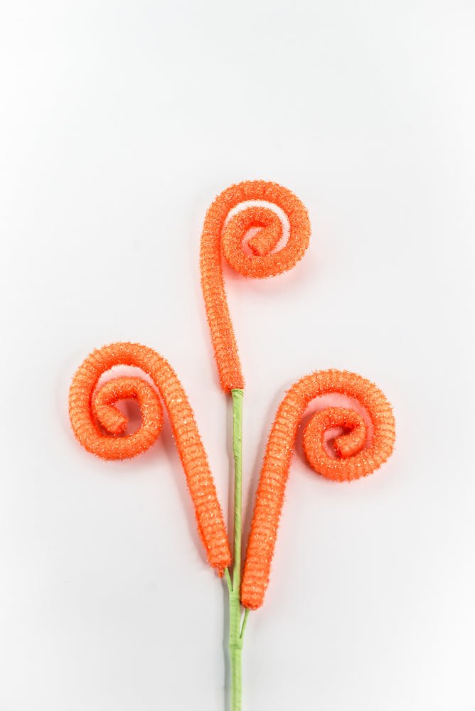 Orange Shimmer Spiral Curly Spray - 28" - Greenery Market63636OR