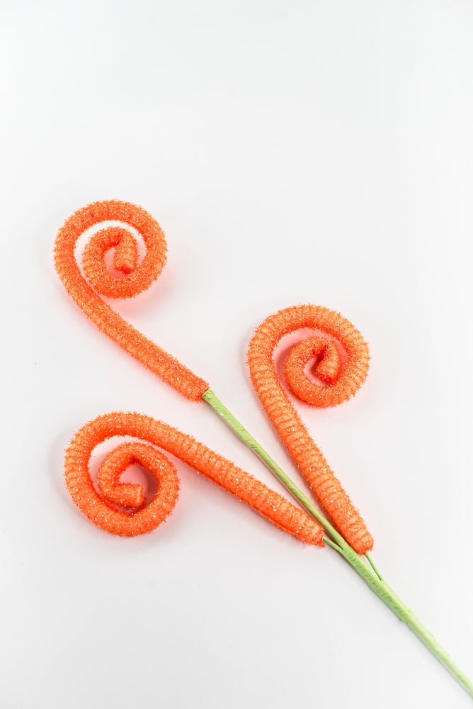Orange Shimmer Spiral Curly Spray - 28" - Greenery Market63636OR