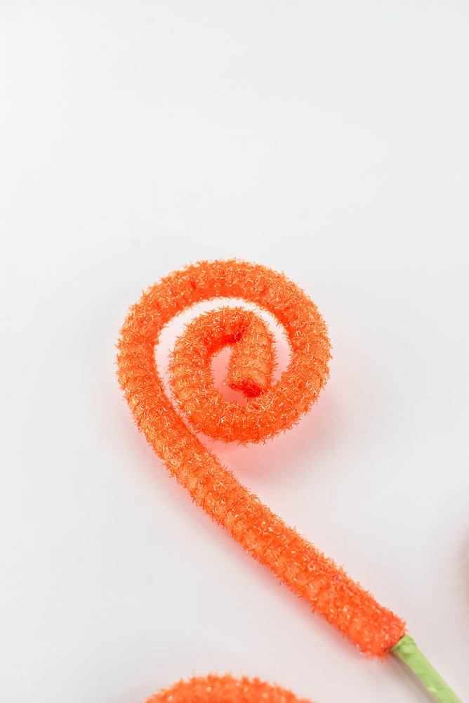Orange Shimmer Spiral Curly Spray - 28" - Greenery Market63636OR
