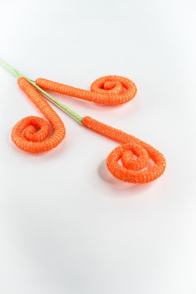 Orange Shimmer Spiral Curly Spray - 28" - Greenery Market63636OR