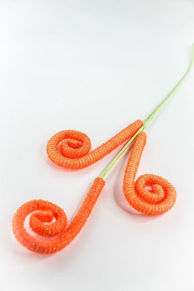Orange Shimmer Spiral Curly Spray - 28" - Greenery Market63636OR