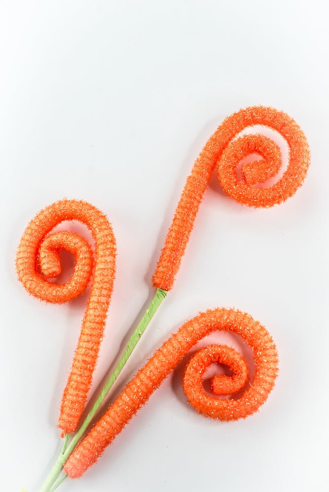 Orange Shimmer Spiral Curly Spray - 28" - Greenery Market63636OR