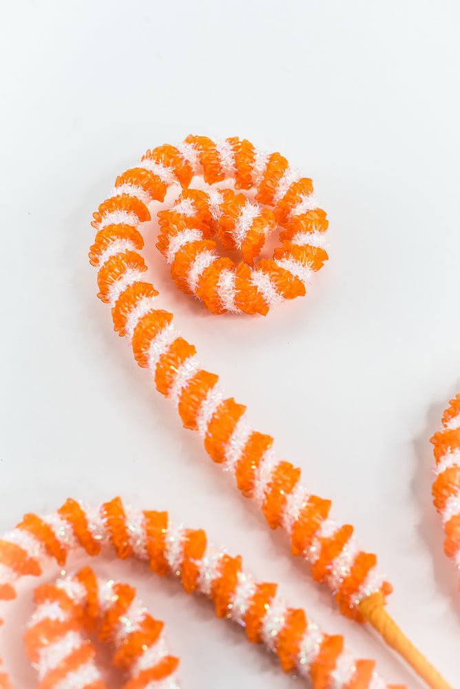 Orange Stripe Spiral Curly Spray - 28" - Greenery Market63893OR