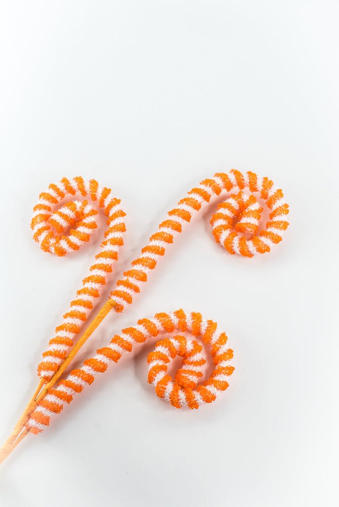 Orange Stripe Spiral Curly Spray - 28" - Greenery Market63893OR