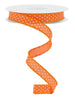 orange swiss dot, wired, skinny ribbon, 5/8" - Greenery MarketWired ribbonRGE1776HW