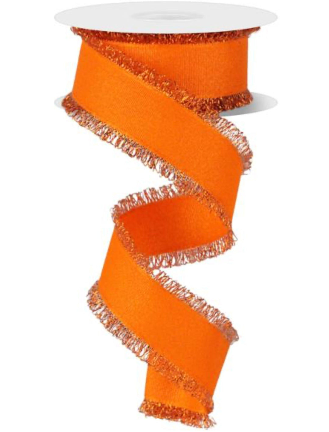 Orange with fuzzy edge wired ribbon, 1.5" - Greenery MarketWired ribbonRN588120