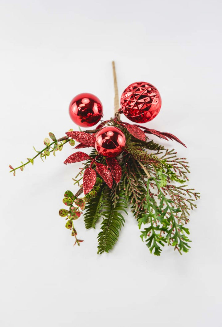 Ornament ball and greenery - red - Greenery MarketgreeneryXg959 - R