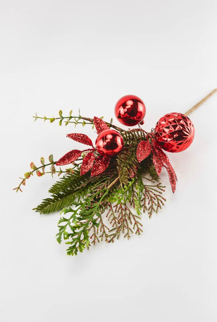 Ornament ball and greenery - red - Greenery MarketgreeneryXg959 - R