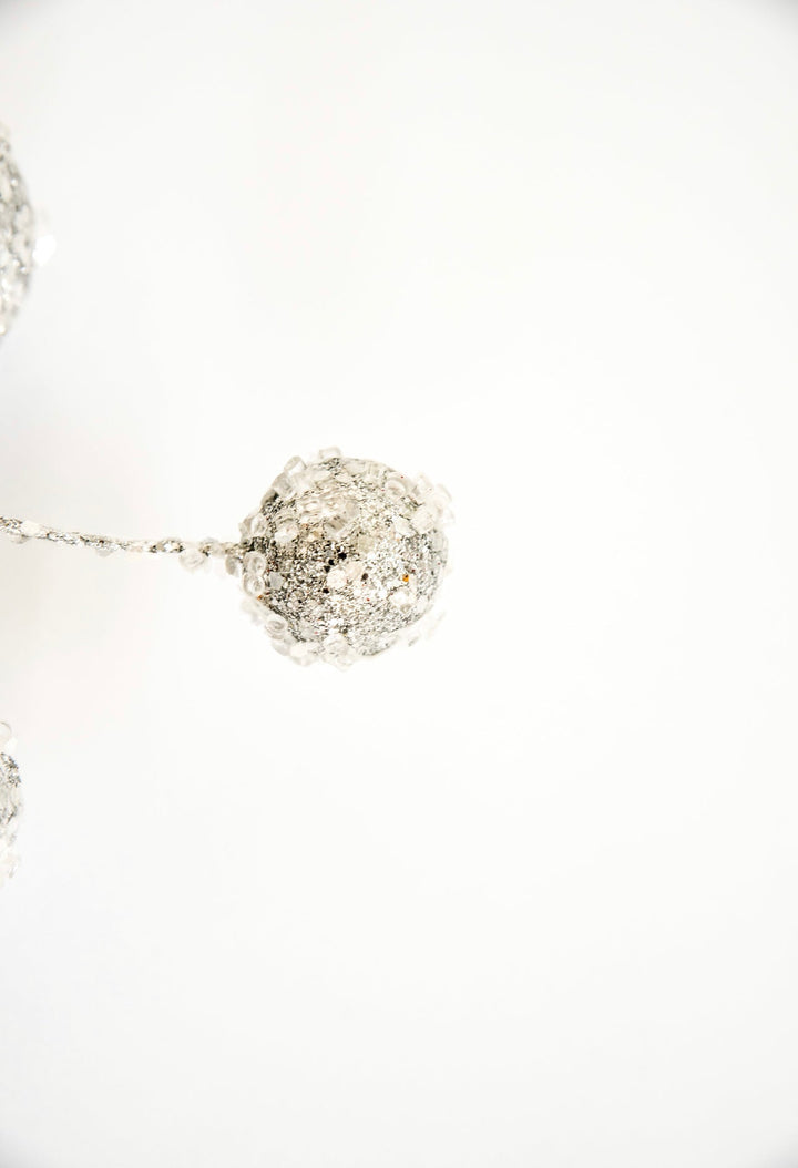 Ornament iced ball spray - silver - Greenery MarketXg598-sv