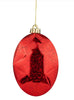 Oval Gems ornament - antique mercury look - red - Greenery MarketXJ551724