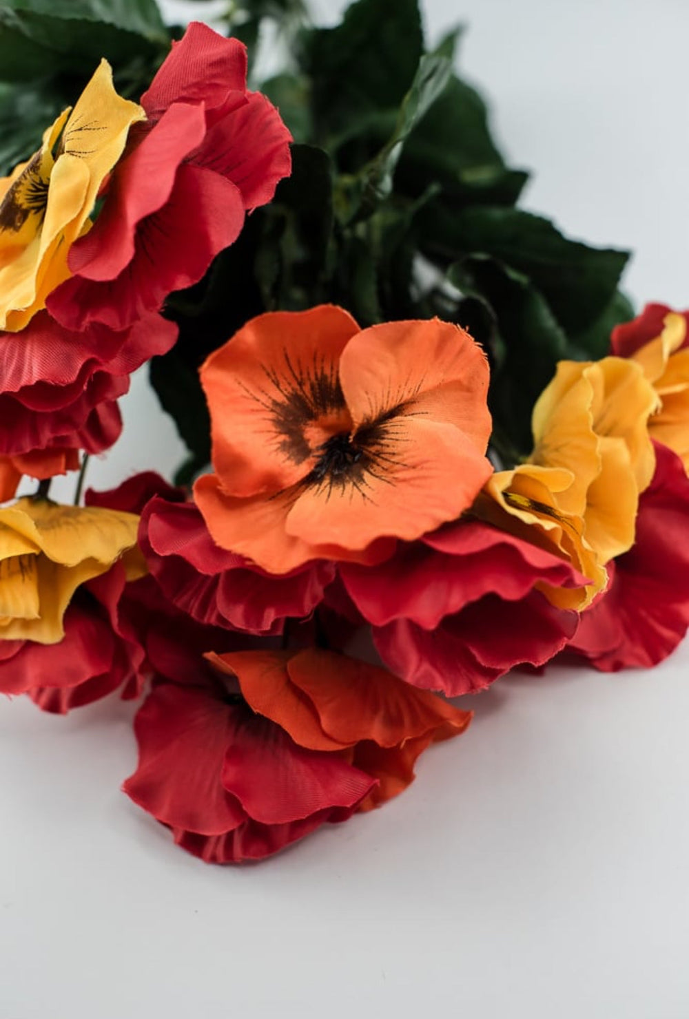 Pansy bush yellow, orange, red - Greenery Marketartificial flowers35103RDYWOR