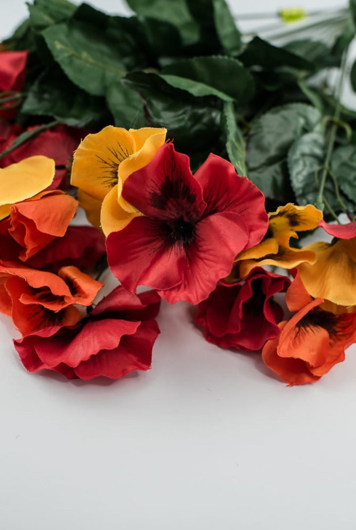 Pansy bush yellow, orange, red - Greenery Marketartificial flowers35103RDYWOR