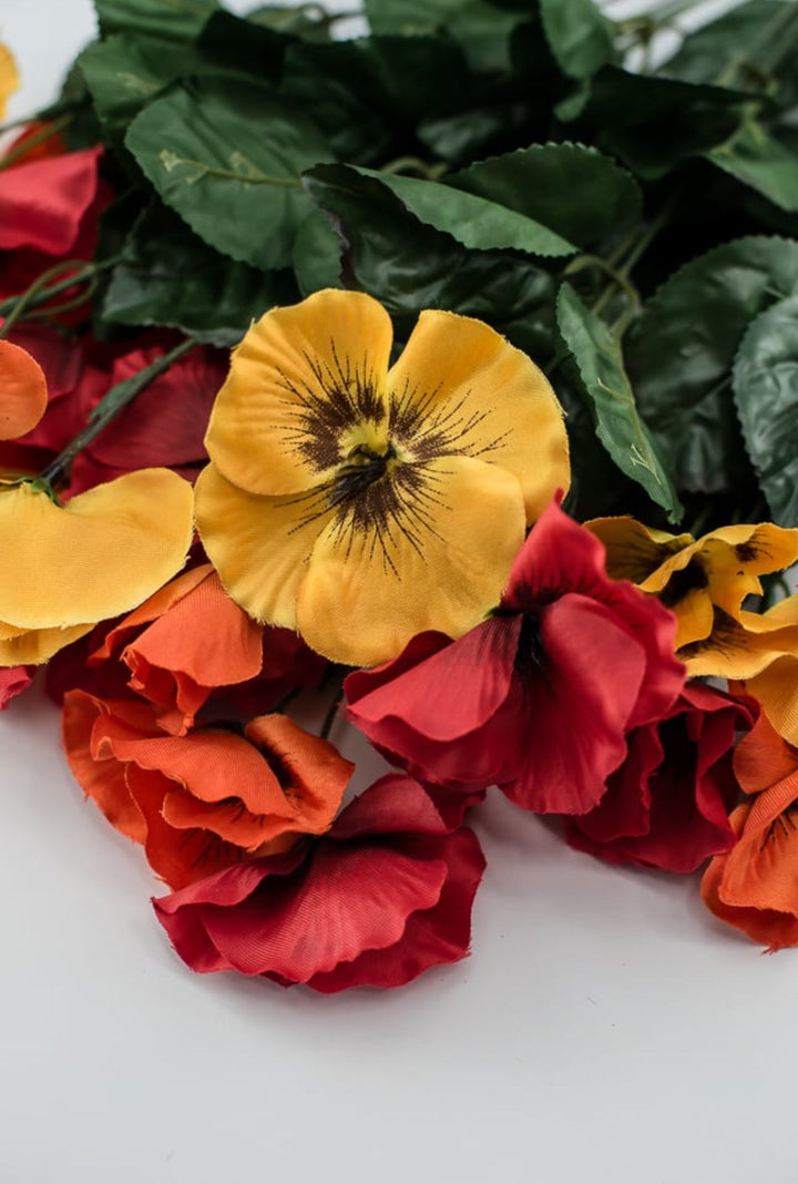 Pansy bush yellow, orange, red - Greenery Marketartificial flowers35103RDYWOR