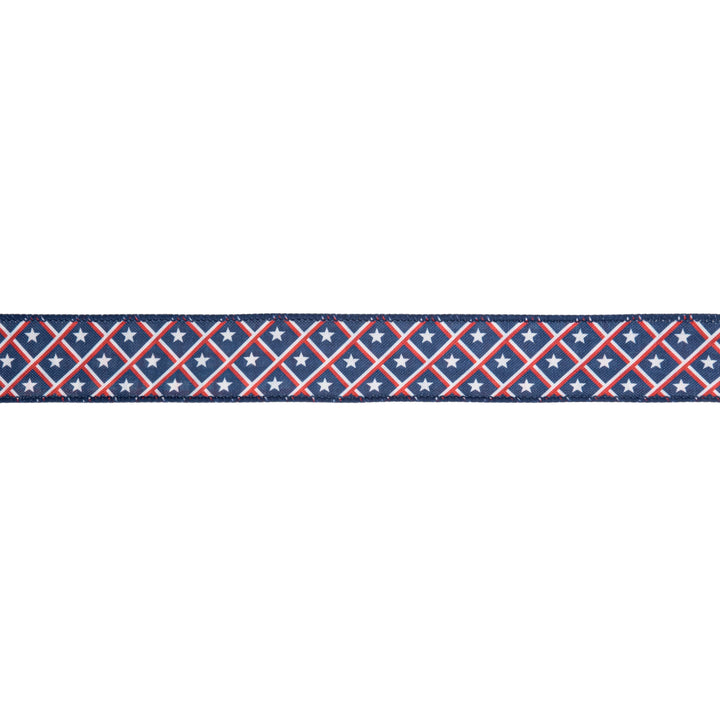 Patriotic Diamond Stars & Plaid Wired Ribbon - 1.5" - Greenery MarketWired Ribbon9553W-032-38E
