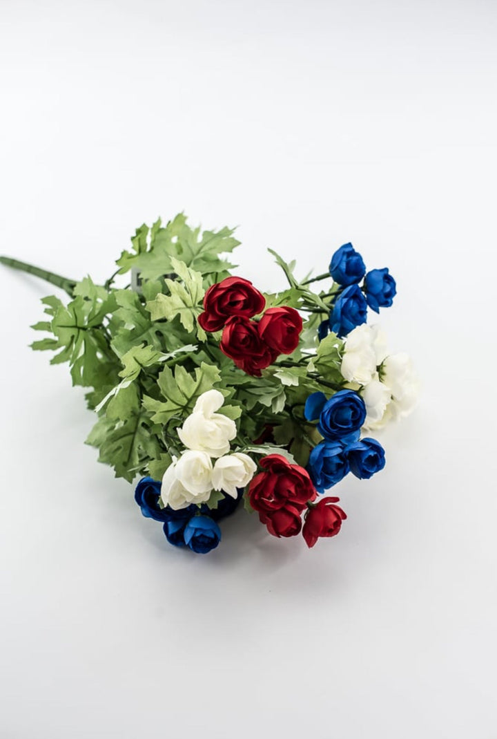 Patriotic mini ranunculus bush 16” - Greenery Market84055 - RDWTBL